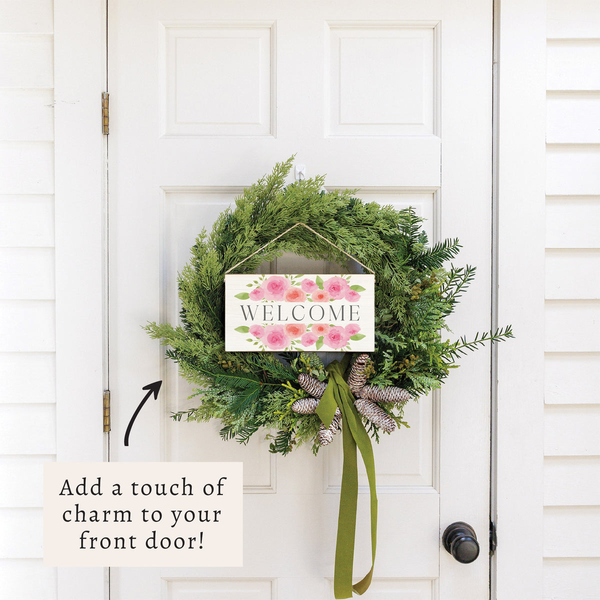 Roses Welcome Twine Sign