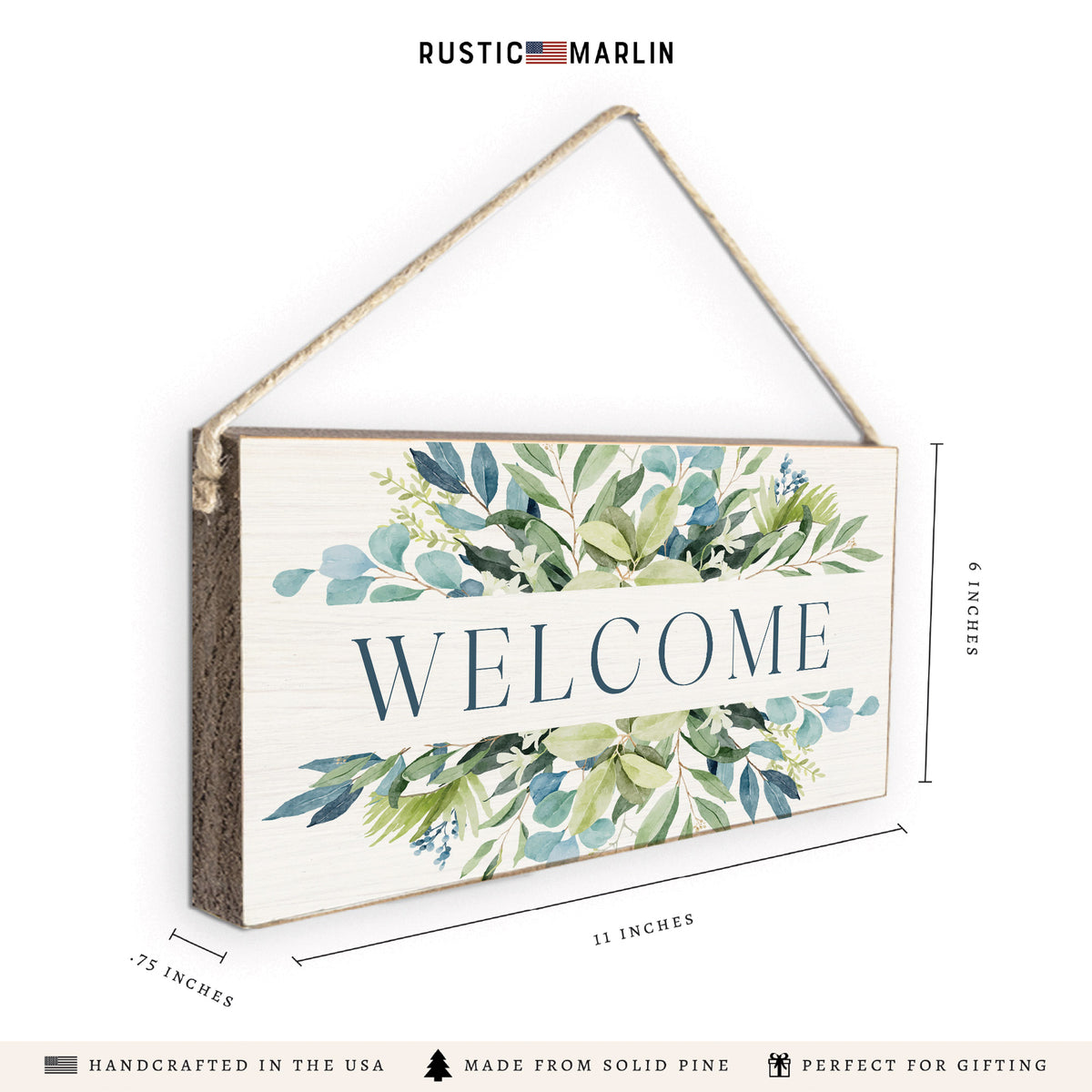 Greenery Welcome Twine Sign