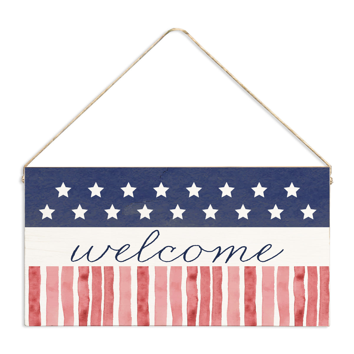 Star Spangled Welcome Twine Sign