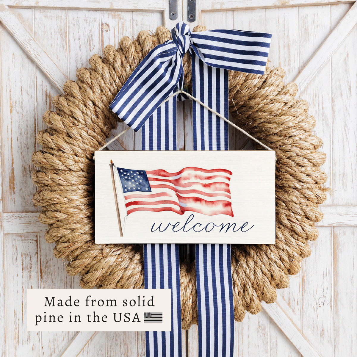 America 250th Flag Welcome Twine Sign