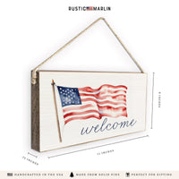 America 250th Flag Welcome Twine Sign