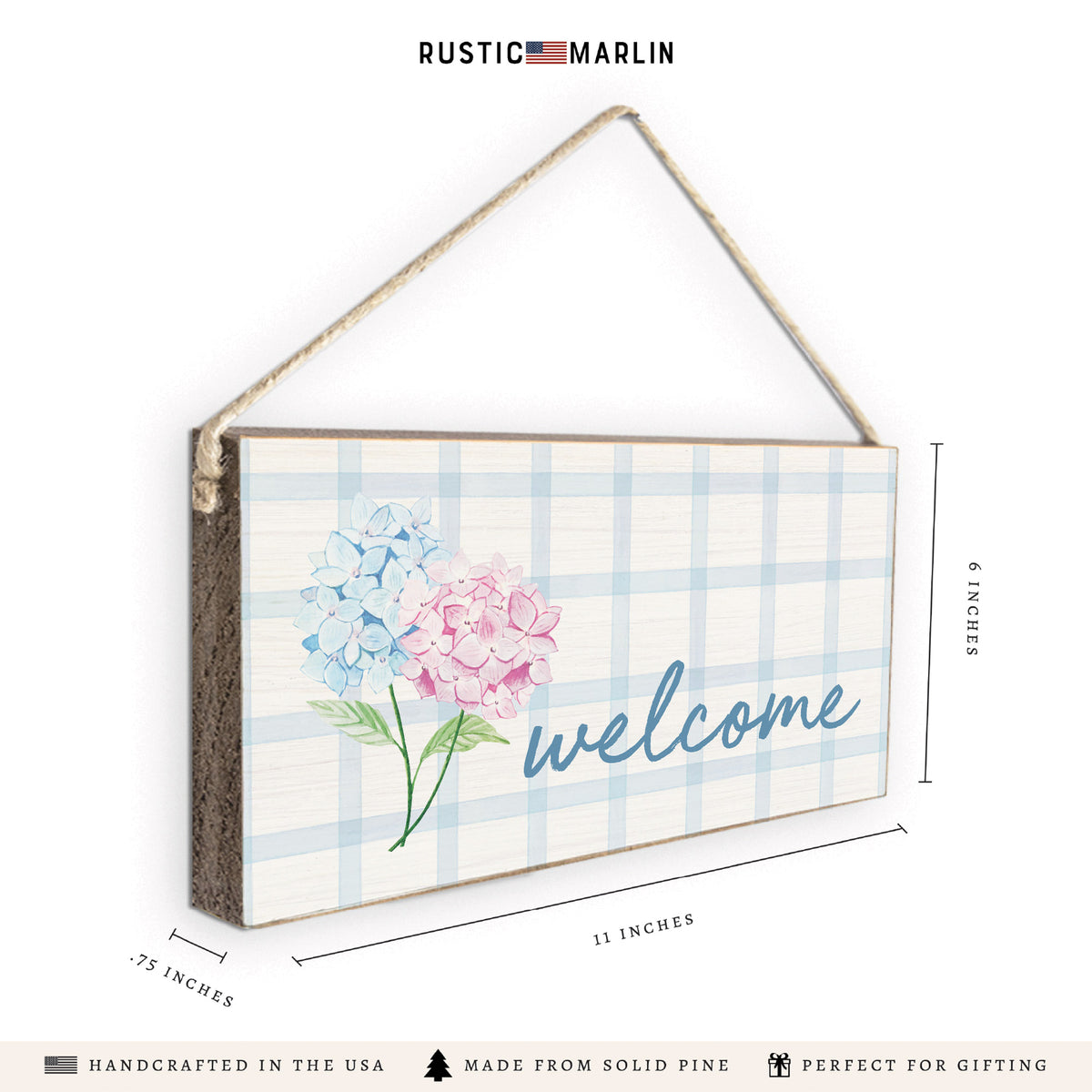 Hydrangeas Pastel Twine Sign