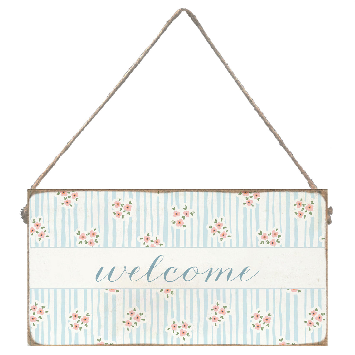 Blush Bloom Welcome Twine Sign