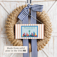 Seattle Washington Stamp Twine Sign