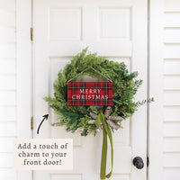 Classic Tartan Merry Christmas Twine Sign