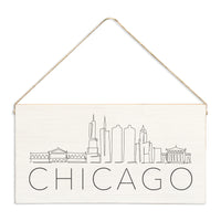 Chicago City Line Art Twine Sign