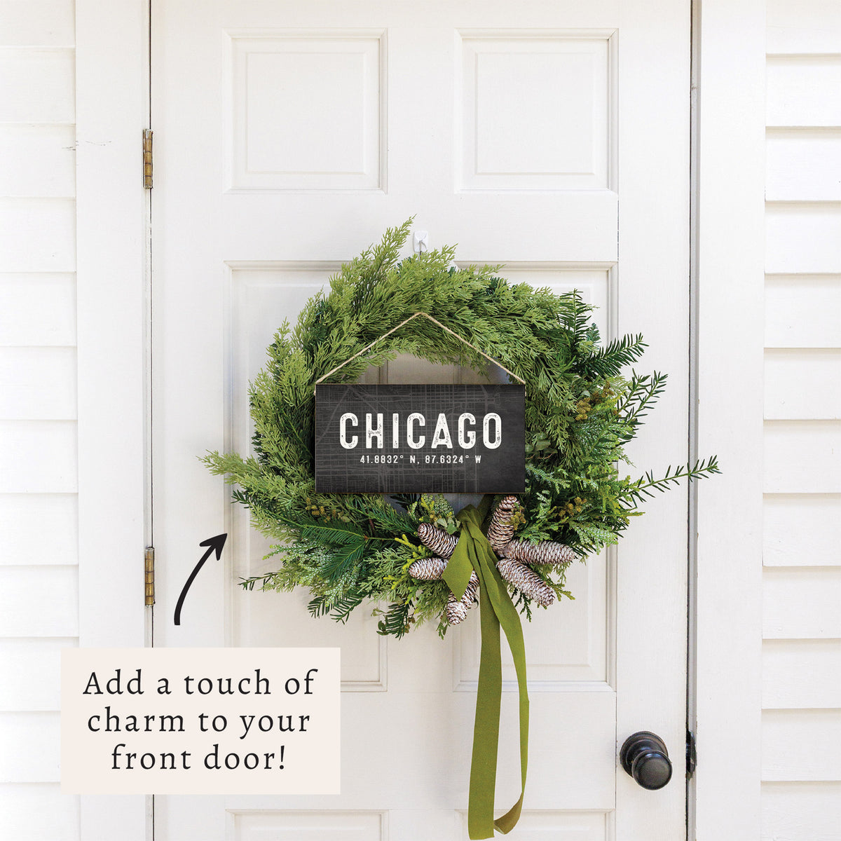 Chicago Coordinates Twine Sign