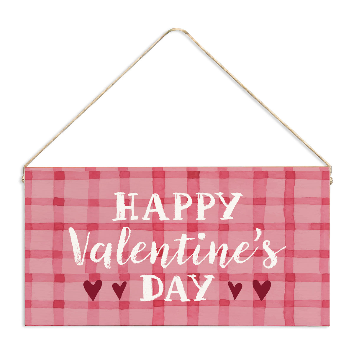 Happy Valentine's Day Gingham Twine Sign
