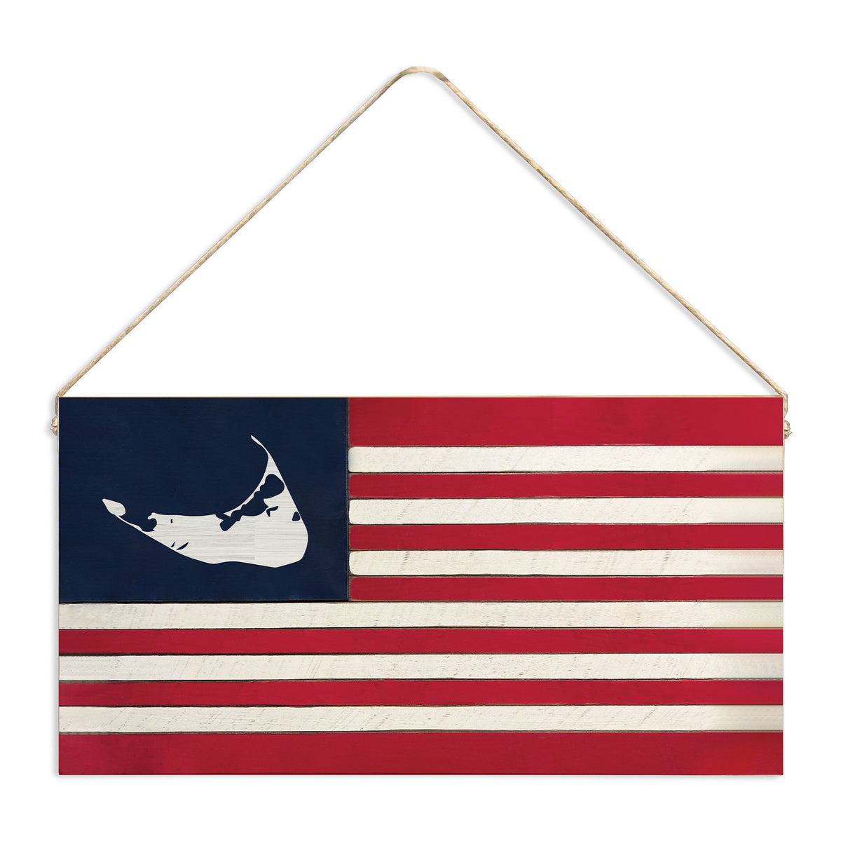 Nantucket American Flag Twine Sign