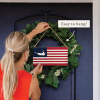 Nantucket American Flag Twine Sign