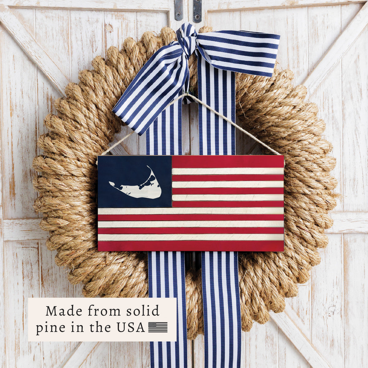 Nantucket American Flag Twine Sign