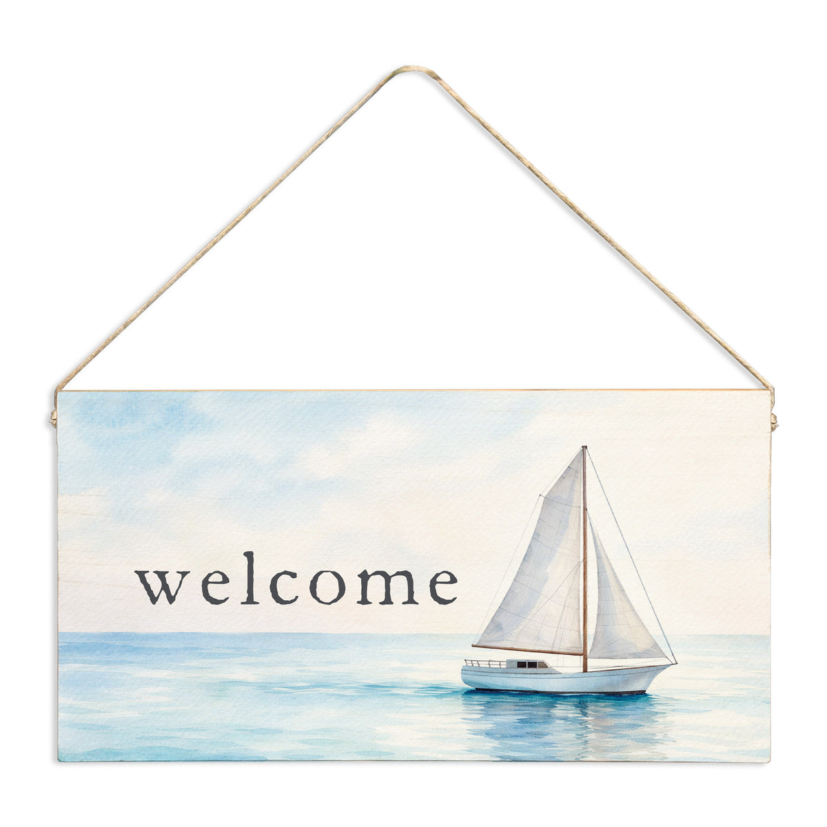 Sailboat Welcome Twine Sign