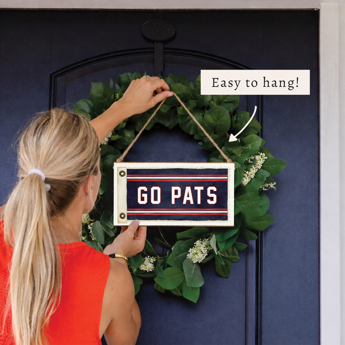 Go Pats Flag Twine Sign