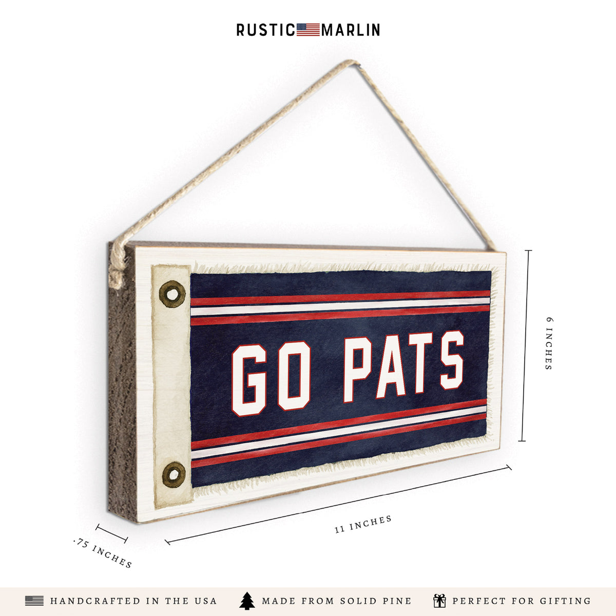 Go Pats Flag Twine Sign