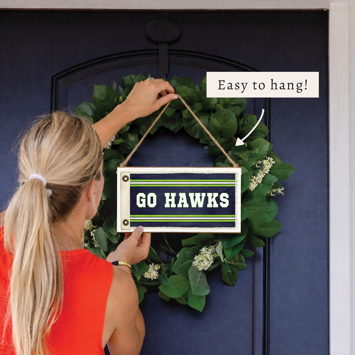 Go Hawks Twine Sign