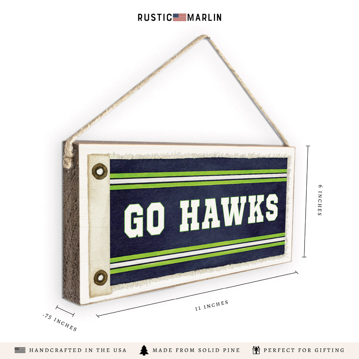 Go Hawks Twine Sign
