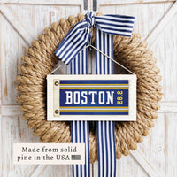 Boston 26.2 Marathon Flag Twine Sign