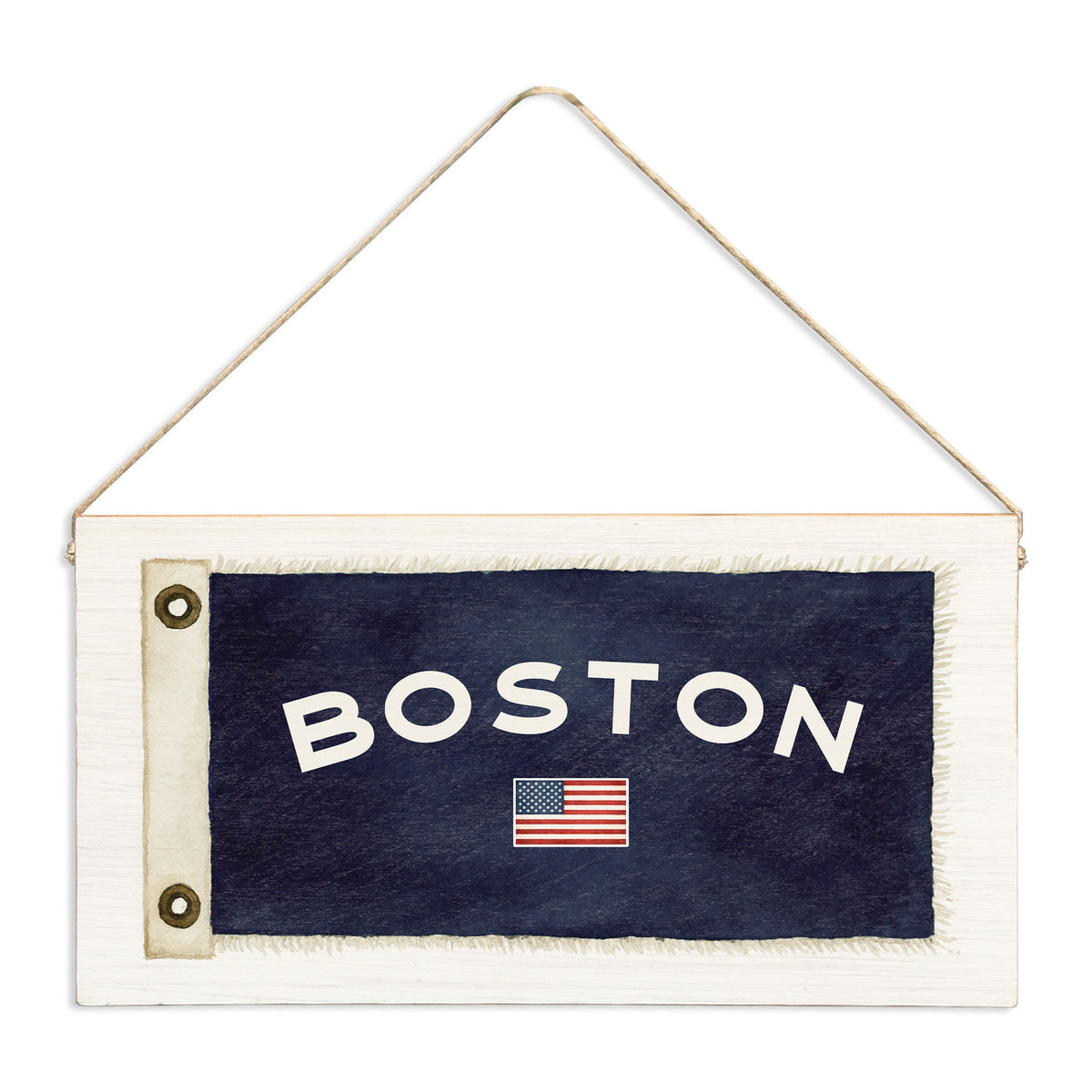Boston USA Vintage Flag Twine Sign