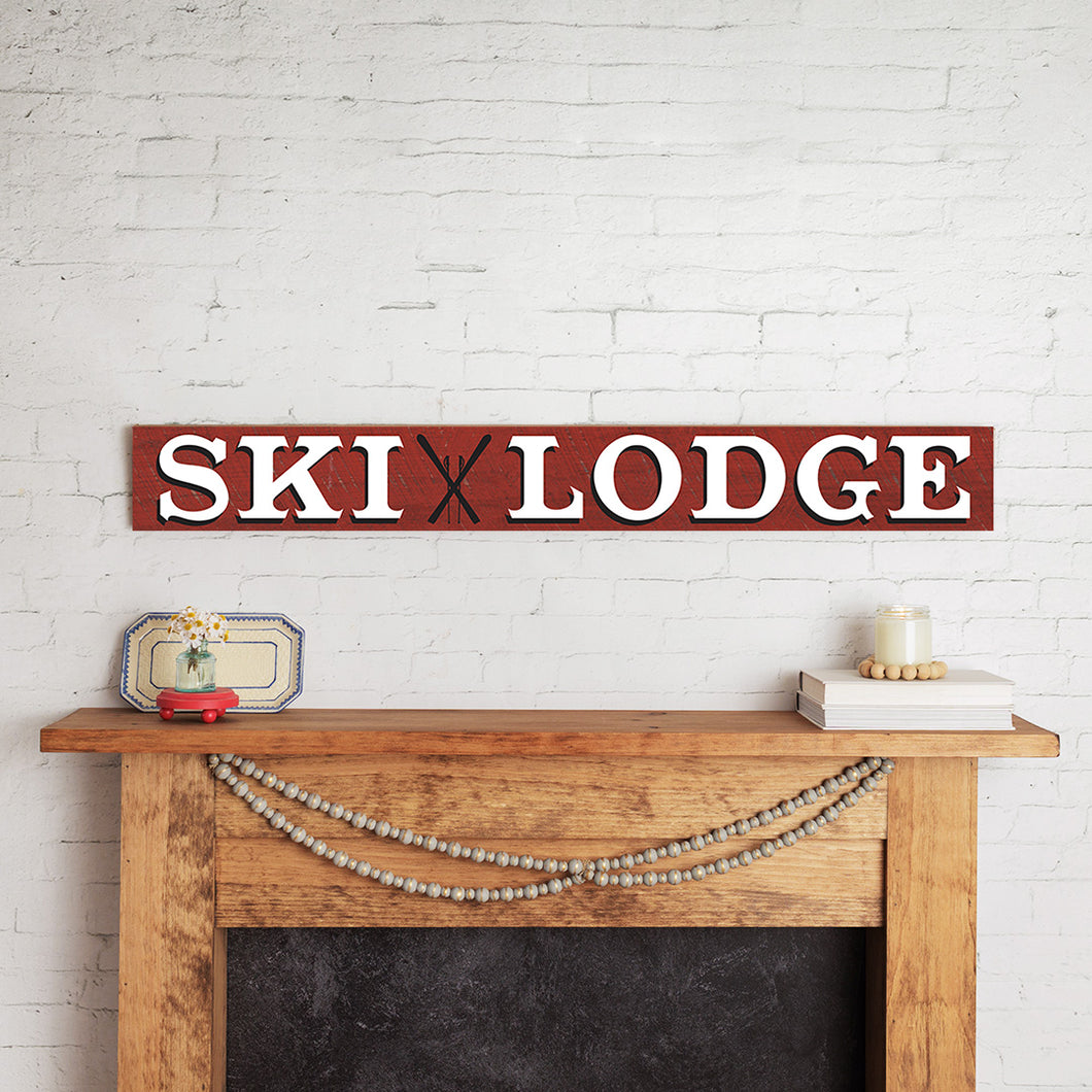 Ski Lodge Barn Wood Sign