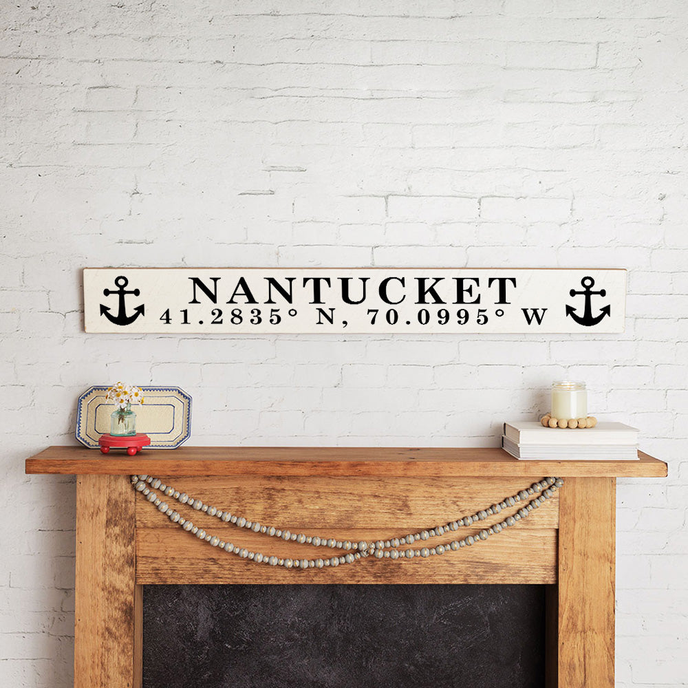 Personalized Anchor White/Black Barn Wood Sign