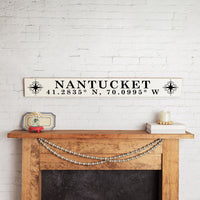 Compass White/Black Personalized Barnwood Sign