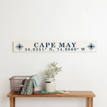 Load image into Gallery viewer, Personalized Compass White/Navy Barn Wood Sign
