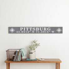 Load image into Gallery viewer, Personalized Compass White/Grey Barn Wood Sign
