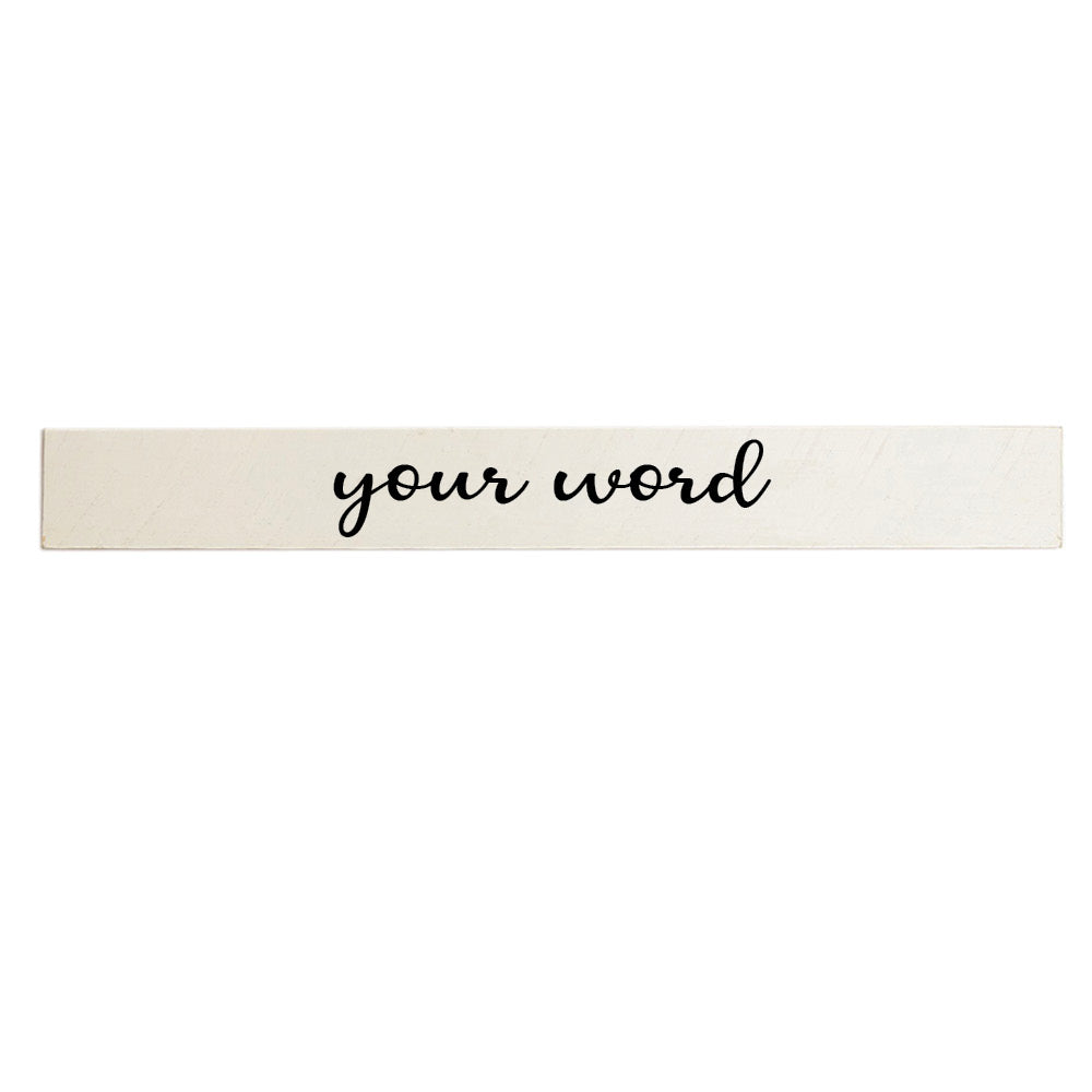 Personalized Your Word Script Barn Wood Sign
