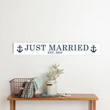 Load image into Gallery viewer, Personalized Just Married Barn Wood Sign
