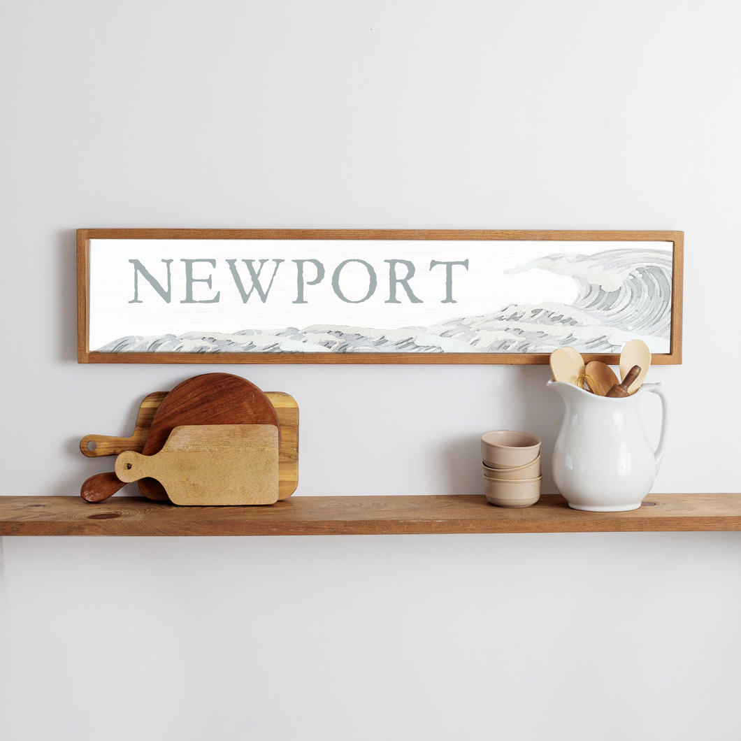 Personalized Wave Framed Barn Wood Sign
