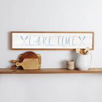 Framed Lake Time Oars Barnwood Sign