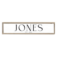 Family Name Established White Personalized Barn Wood Sign