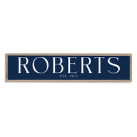 Family Name Established Navy Personalized Barn Wood Sign