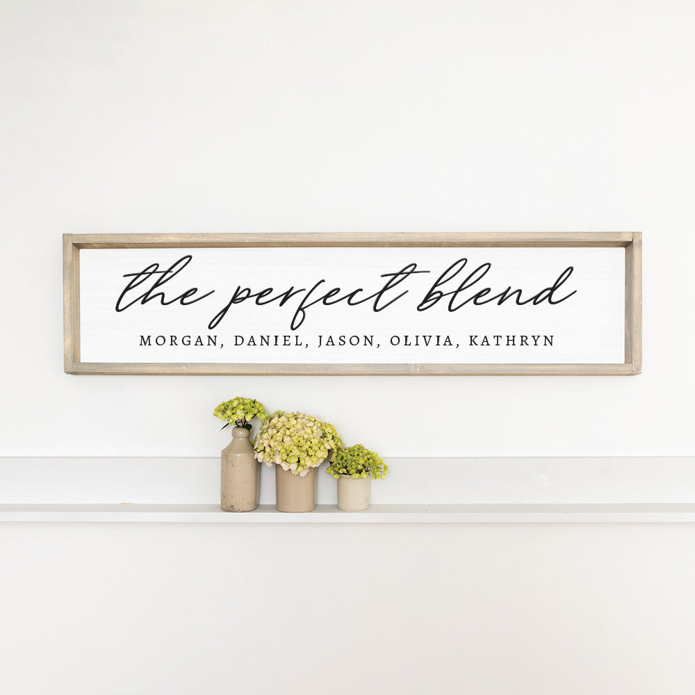 The Perfect Blend Personalized Barn Wood Sign
