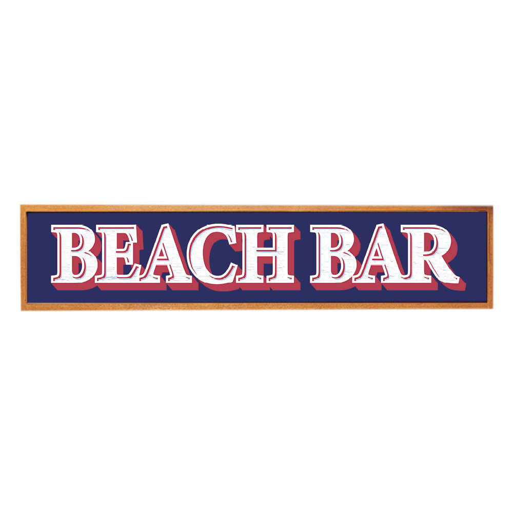 Beach Bar Framed Barn Wood Sign