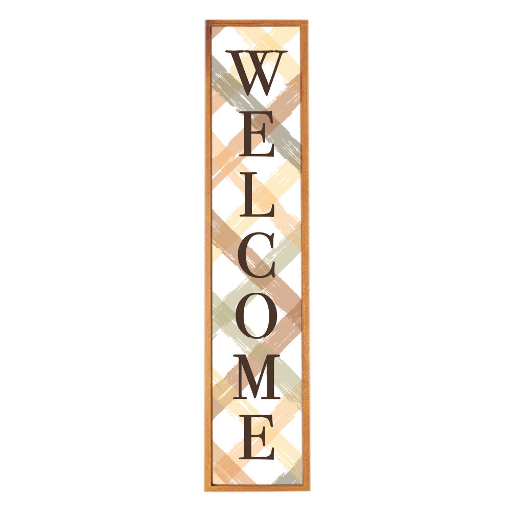Welcome Fall Lattice  Framed Barn Wood Sign