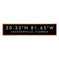 Modern Coordinates Personalized Barn Wood Sign - Black