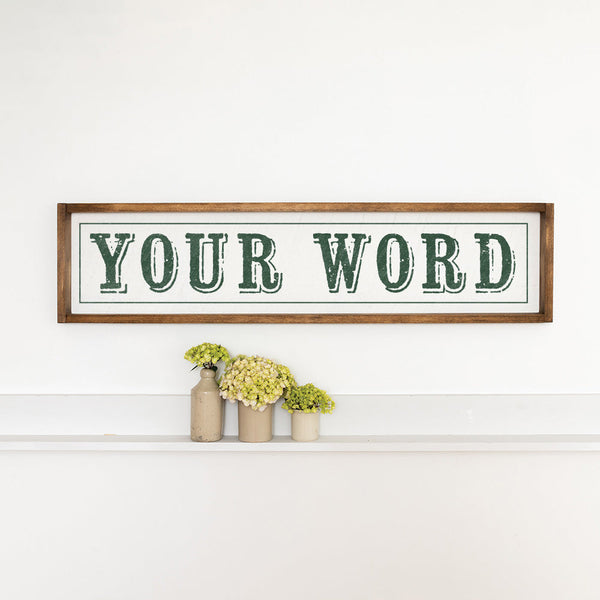 Vintage White and Green Bordered Personalized Barn Wood Sign