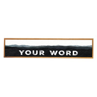 Mountains Black Personalized Barn Wood Sign - Natural