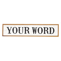 Your Word Personalized  White/Black Barnwood Sign