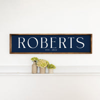 Family Name Established Navy Personalized Barn Wood Sign