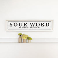 Your Word Personalized White/Black Barnwood Sign