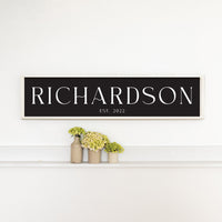 Family Name Established Black Personalized Barn Wood Sign