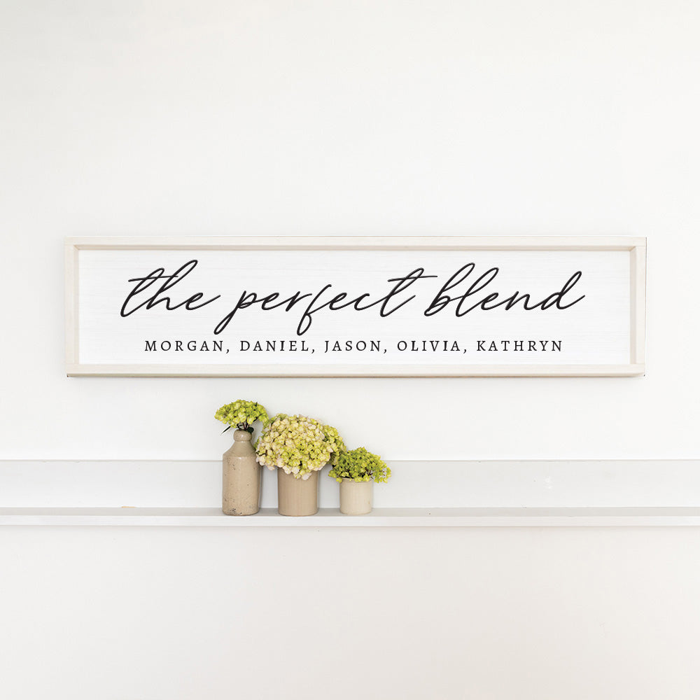 The Perfect Blend Personalized Barn Wood Sign