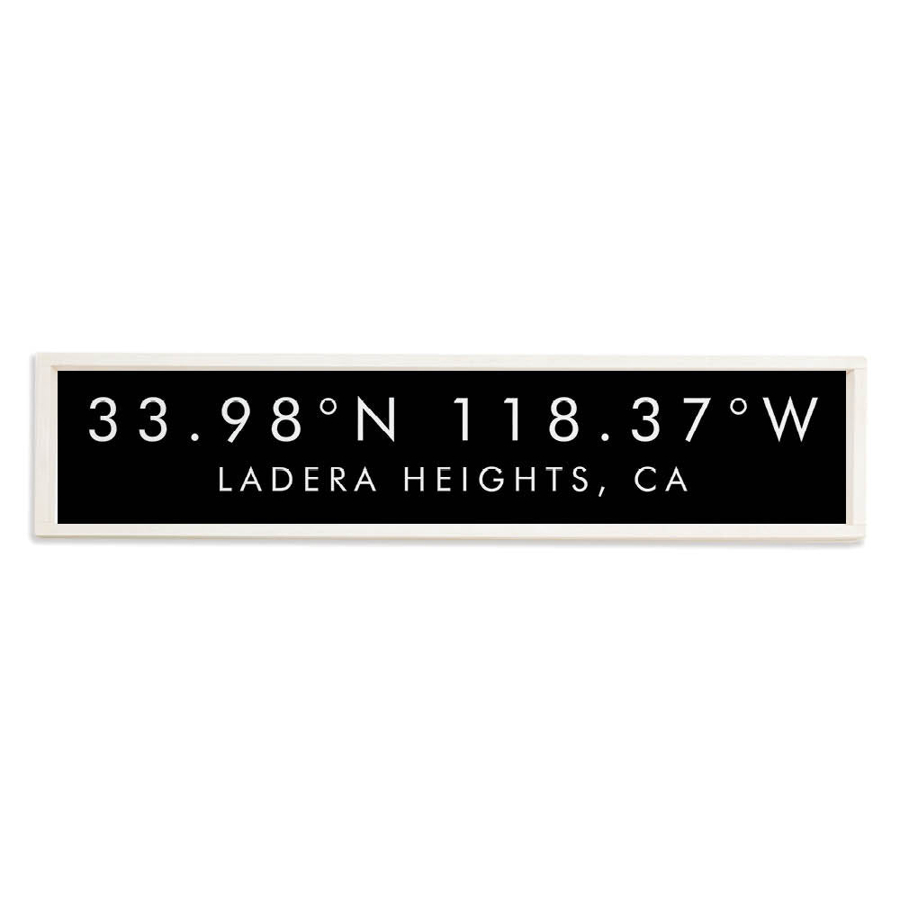 Ladera Heights, CA Coordinates Framed Barnwood Sign