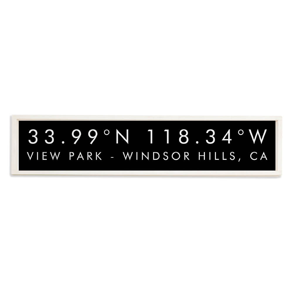 View Park- Windsor Hills, CA Coordinates Framed Barnwood Sign