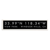 View Park- Windsor Hills, CA Coordinates Framed Barnwood Sign