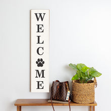 Load image into Gallery viewer, Welcome Paw Print Barn Wood Sign
