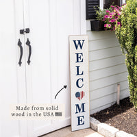 American Flag Heart Welcome Porch Leaner