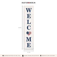 American Flag Heart Welcome Porch Leaner